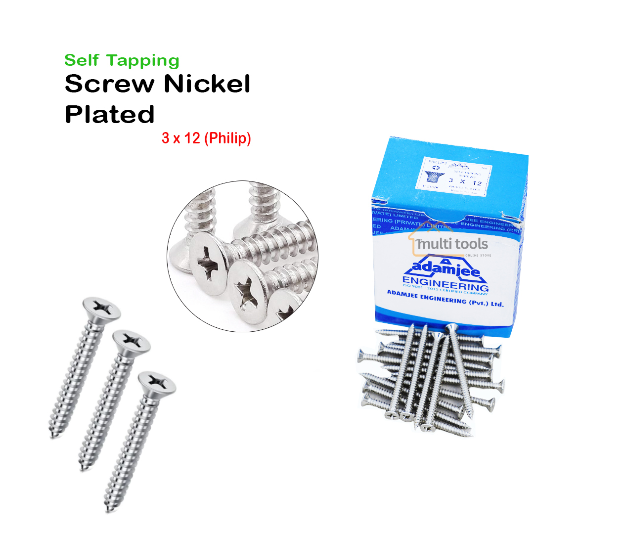 Self Tapping Screw Nickel Plated 3 X 12 (Philip)